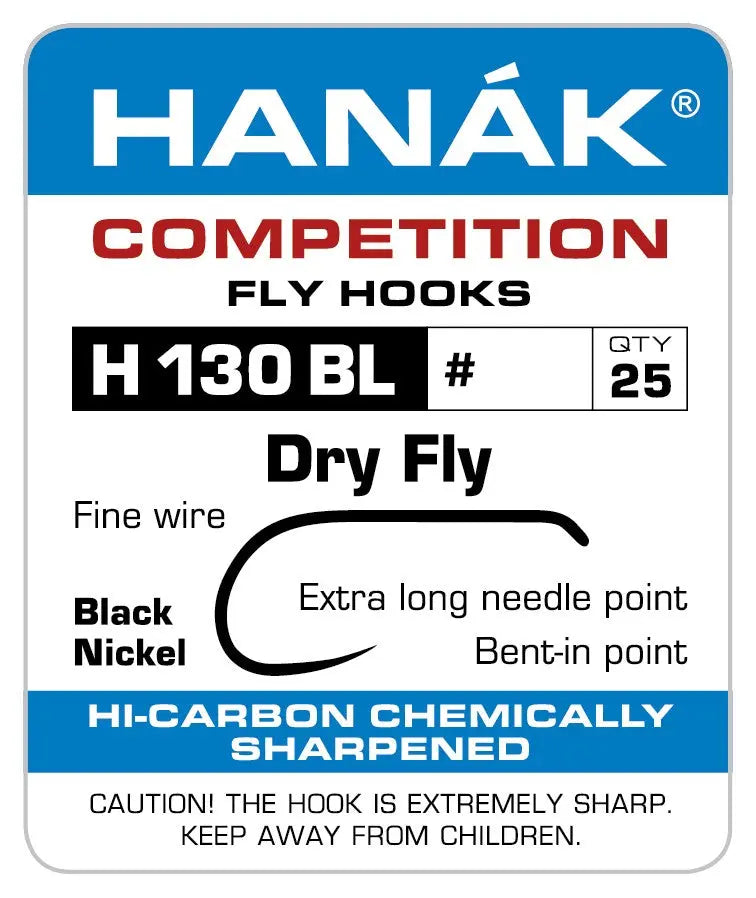 Hanák H130BL - Dry Fly krókar Hanák Competition
