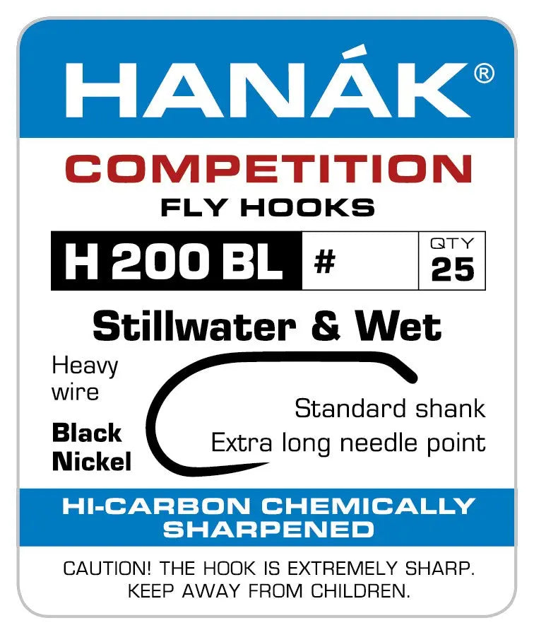 Hanák H200BL - Stillwater & Wet krókar Hanák Competition