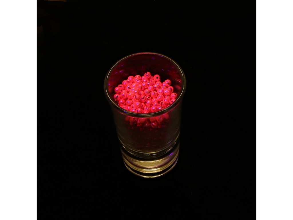 Slotted Tungsten Beads Fluo Pink