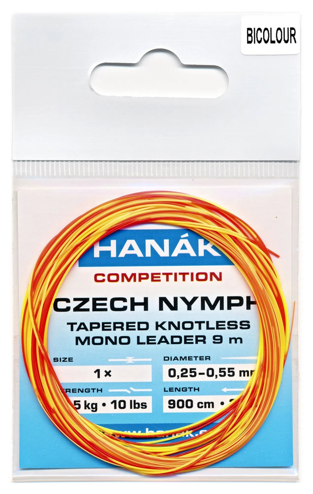 Hanák Tapered Knotless Mono Czech Nymph Leader tilbúinn taumur - taumefni Hanák Competition