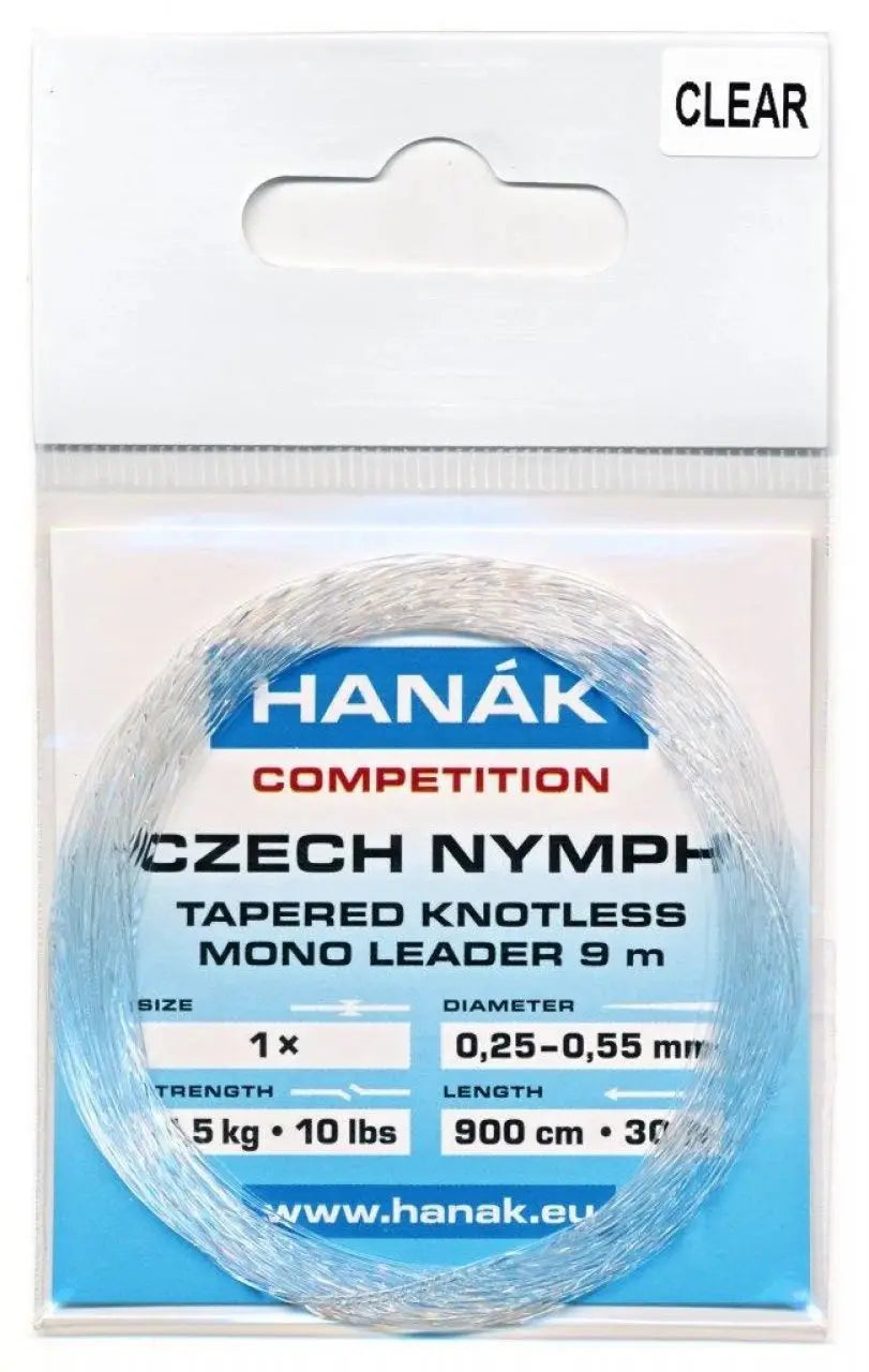 Hanák Tapered Knotless Mono Czech Nymph Leader tilbúinn taumur - taumefni Hanák Competition