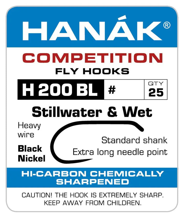 Hanák H200BL - Stillwater & Wet krókar Hanák Competition
