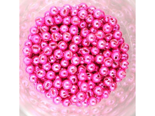 Slotted Tungsten Beads Fluo Pink